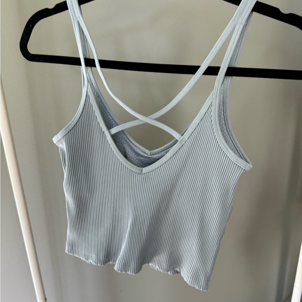 Vuori rib crop top blue pool size xs